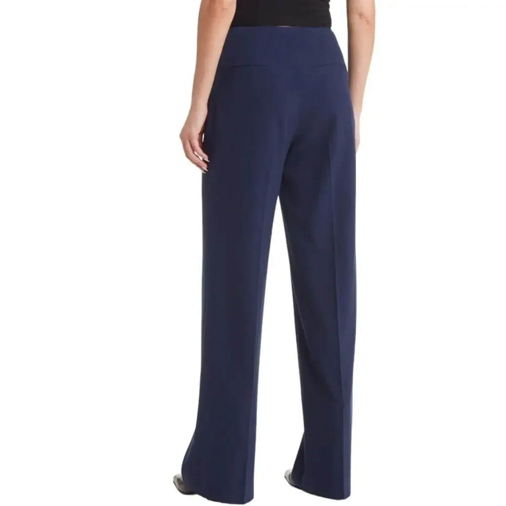 FRAME High Waist Wide Leg Trousers in Blue Size 14 NWT